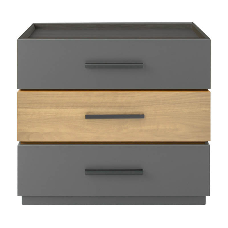Κομοδίνο Sonlen pakoworld mdf σε sonoma-ανθρακί απόχρωση 60x40x66εκ