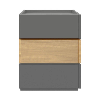 Κομοδίνο Sonlen pakoworld mdf σε sonoma-ανθρακί απόχρωση 60x40x66εκ