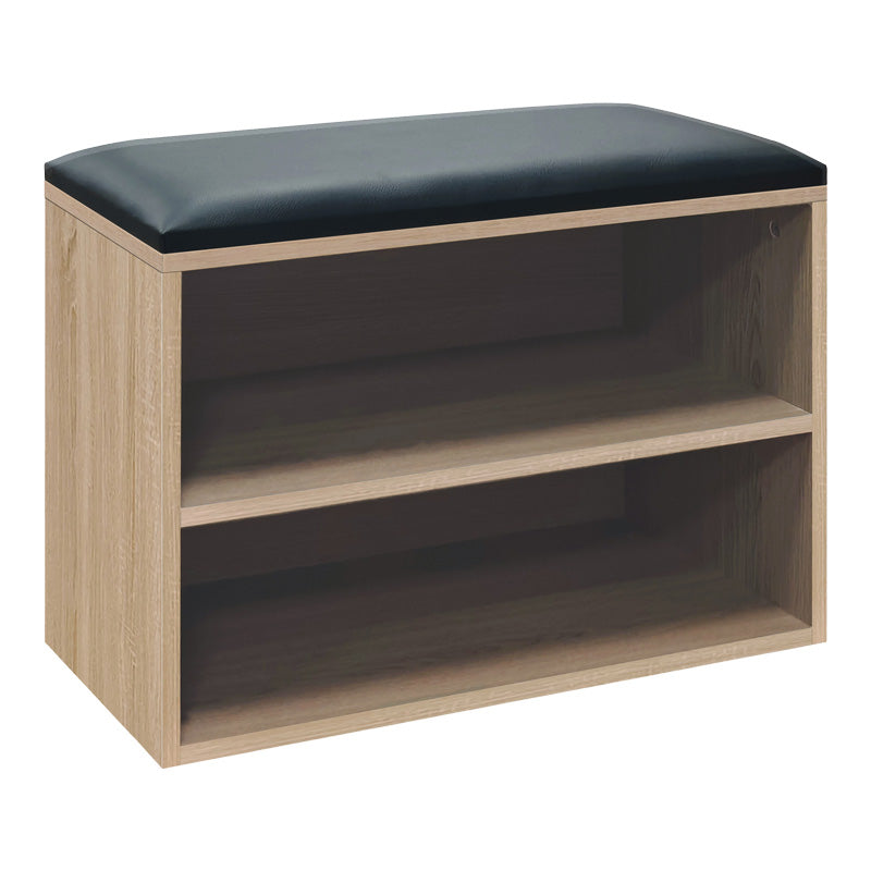 Παπουτσοθήκη-Σκαμπό Kiana pakoworld 4 ζεύγων με μαξιλάρι σε φυσική απόχρωση 60x32x44εκ