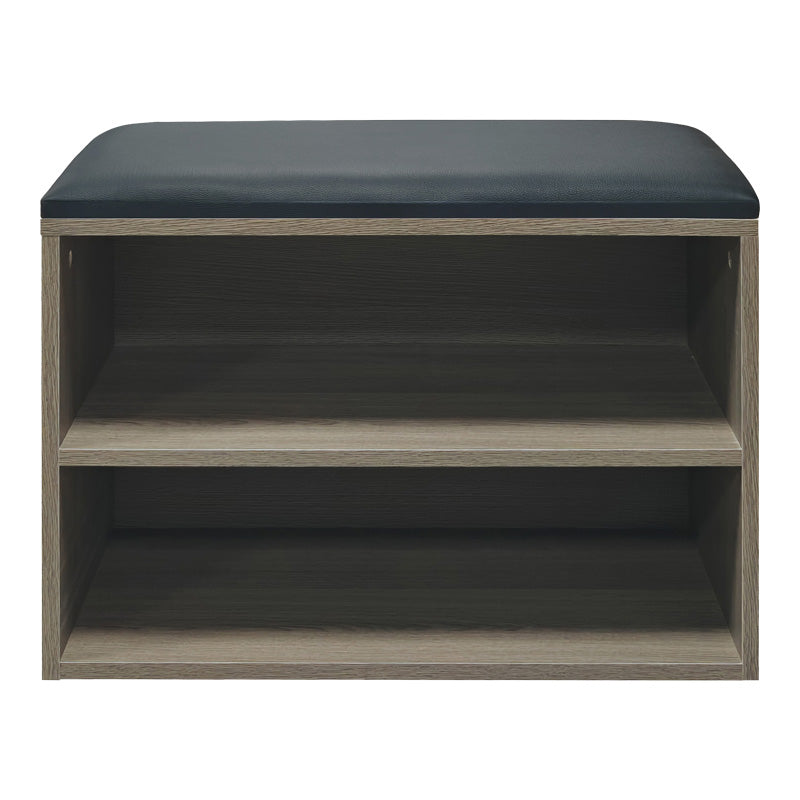 Παπουτσοθήκη-Σκαμπό Kiana pakoworld 4 ζεύγων με μαξιλάρι σε γκρι-oak απόχρωση 60x32x44εκ