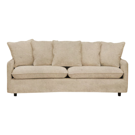 Kαναπές τριθέσιος Interest pakoworld ύφασμα μπεζ με μαξιλάρια 196x85x90εκ