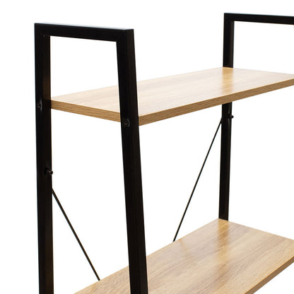 Βιβλιοθήκη- Ραφιέρα Ramon pakoworld φυσικό-μαύρο 60x23x145,5εκ