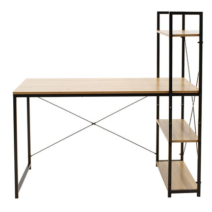 Γραφείο-ραφιέρα Ramon pakoworld φυσικό-μαύρο 122x64x120εκ