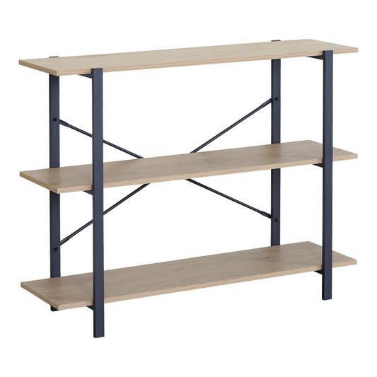 Επιδαπέδια ραφιέρα Nebranzo pakoworld σε oak απόχρωση με μαύρο μέταλλο 106x35x80εκ