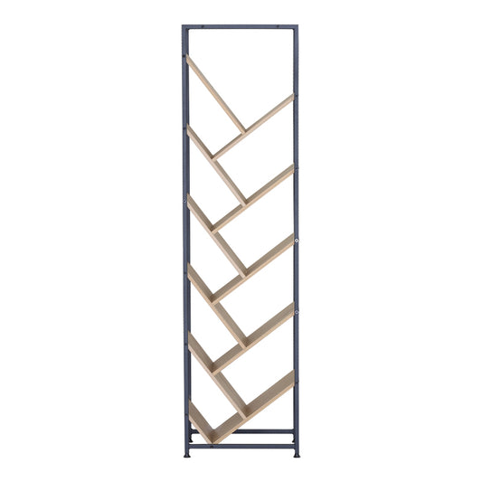 Βιβλιοθήκη Orunta pakoworld oak- μαύρο μέταλλο 40x26.5x150εκ