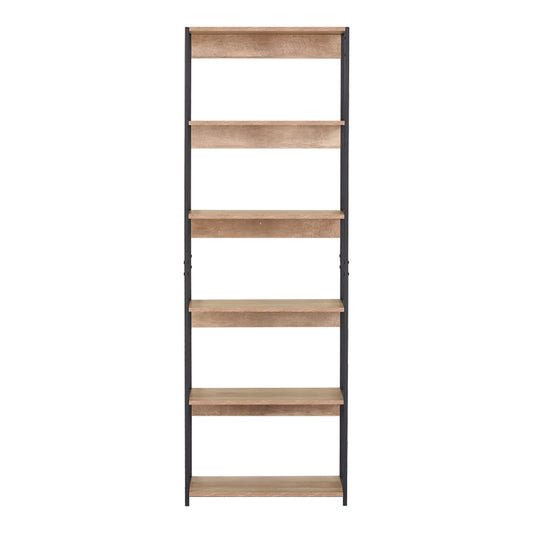 Βιβλιοθήκη Kaliano pakoworld oak-μαύρο μέταλλο 59.5x35x176.5εκ