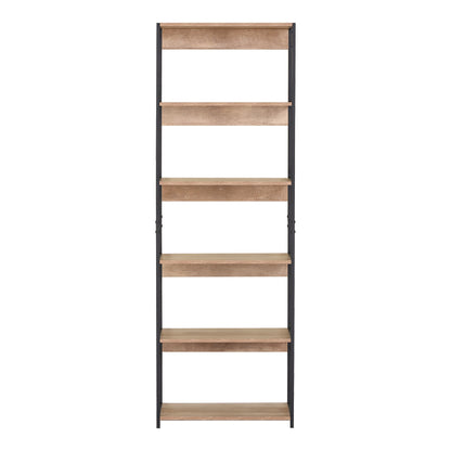 Βιβλιοθήκη Kaliano pakoworld oak-μαύρο μέταλλο 59.5x35x176.5εκ