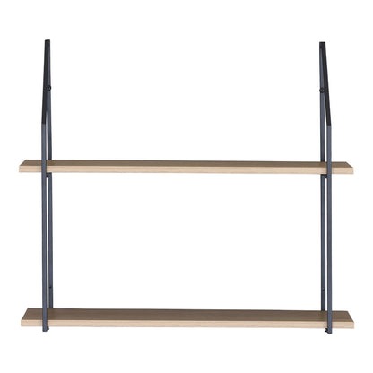 Ραφιέρα τοίχου Fema pakoworld oak με μαύρο μέταλλο 60x20x52εκ