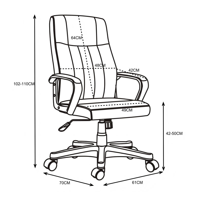 Καρέκλα γραφείου διευθυντή Roby pakoworld με pu χρώμα μαύρο