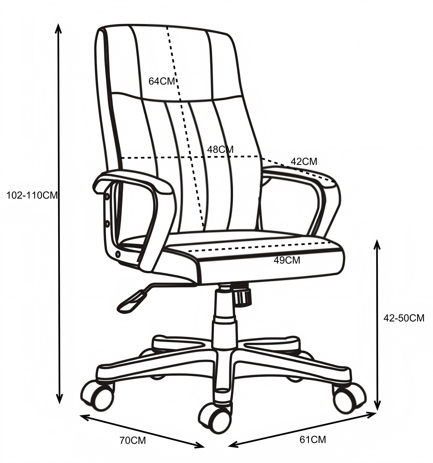 Καρέκλα γραφείου διευθυντή Roby pakoworld με pu χρώμα μαύρο