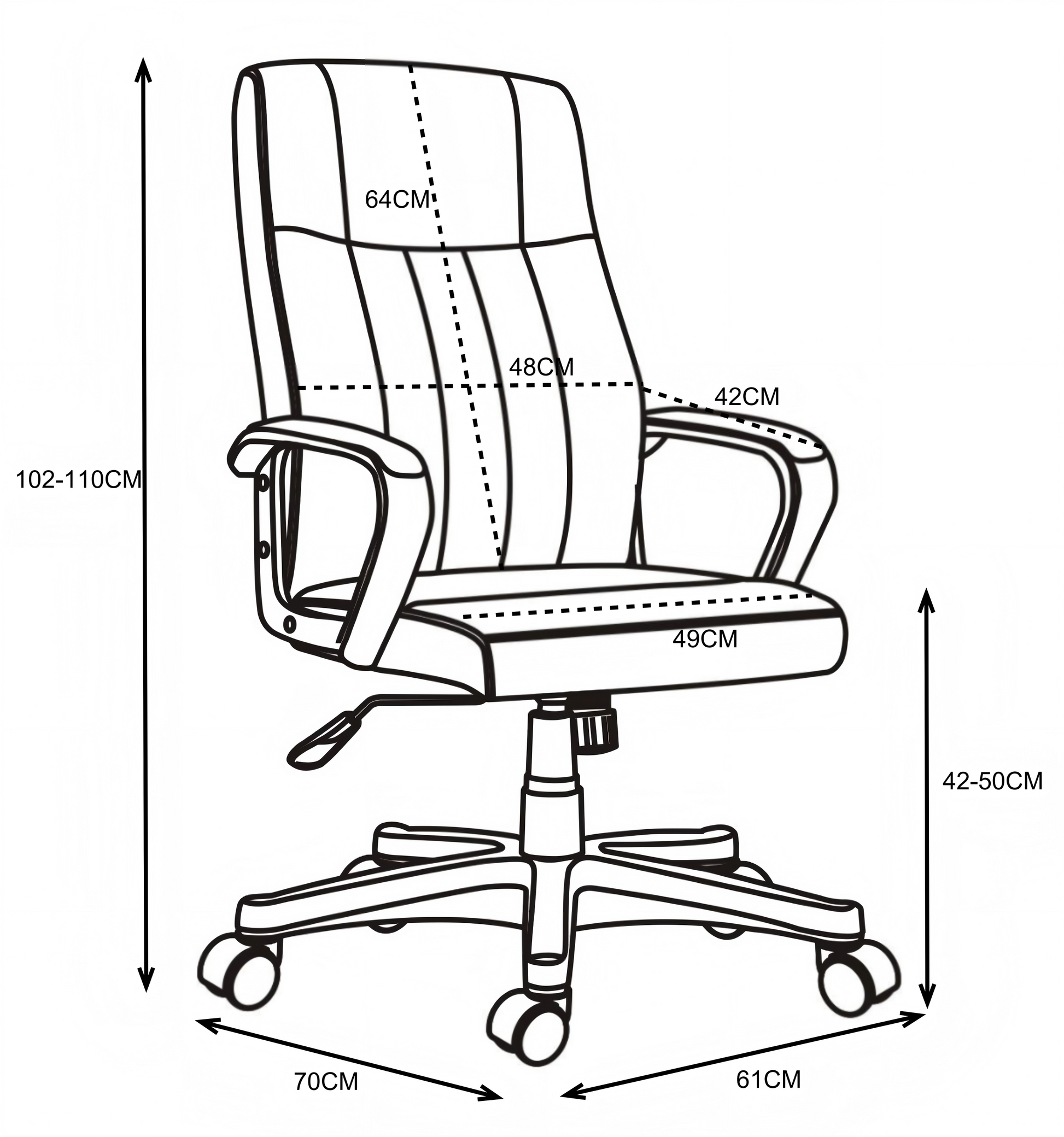 Καρέκλα γραφείου διευθυντή Roby pakoworld με pu χρώμα μαύρο