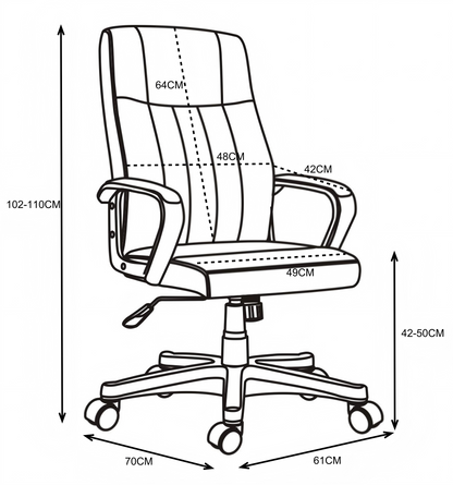 Καρέκλα γραφείου διευθυντή Roby pakoworld με pu χρώμα μαύρο
