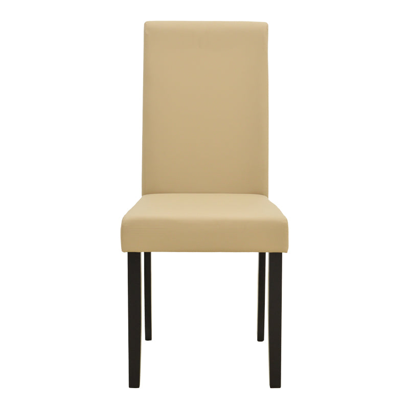 Καρέκλα Zeben pakoworld εκρού PU με πόδι μαύρο rubberwood 43,5x55,5x93,5εκ