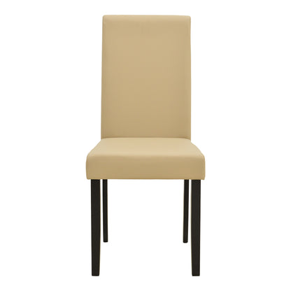 Καρέκλα Zeben pakoworld εκρού PU με πόδι μαύρο rubberwood 43,5x55,5x93,5εκ