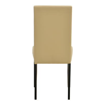 Καρέκλα Zeben pakoworld εκρού PU με πόδι μαύρο rubberwood 43,5x55,5x93,5εκ