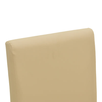 Καρέκλα Zeben pakoworld εκρού PU με πόδι μαύρο rubberwood 43,5x55,5x93,5εκ