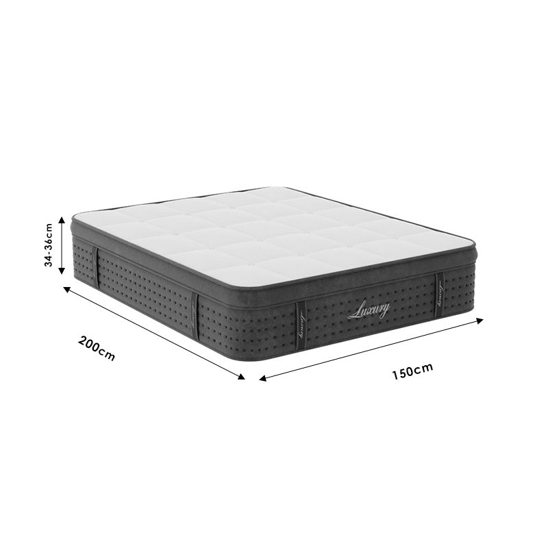 Στρώμα Luxury pakoworld pocket spring+gel memory foam+latex μονής όψης aloe vera 34-36cm 150x200εκ