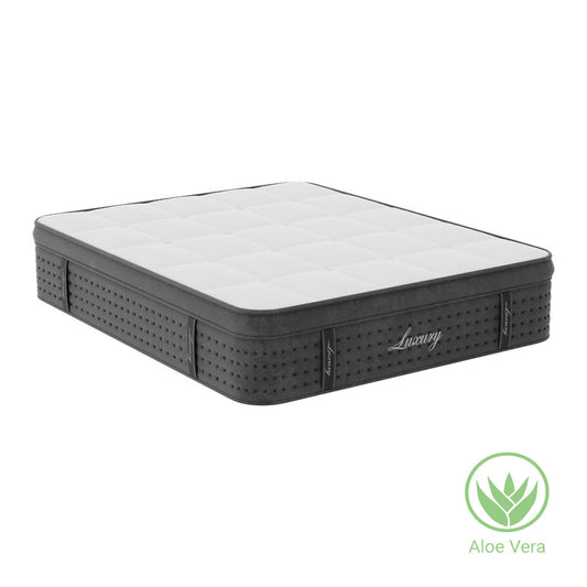 Στρώμα Luxury pakoworld pocket spring+gel memory foam+latex μονής όψης aloe vera 34-36cm 150x200εκ