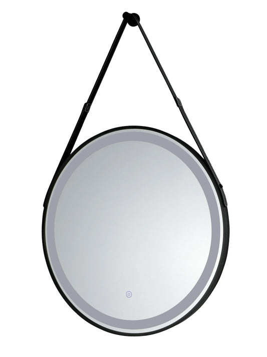 MIC-02 ΚΑΘΡΕΠΤΗΣ BK ΣΤΡΟΓΓΥΛΟΣ ΔΕΡΜΑΤΙΝΟ ΛΟΥΡΙ LED ΦΩΤΙΣΜΟΣ TOUCH