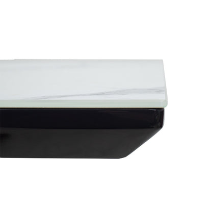 Τραπέζι επεκτεινόμενο Palan pakoworld sintered stone σε όψη μαρμάρου - μαύρο μέταλλο 160-200x80x77εκ