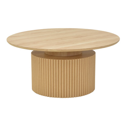 Τραπέζι σαλονιού Opols pakoworld mdf σε φυσική απόχρωση Φ90x42εκ