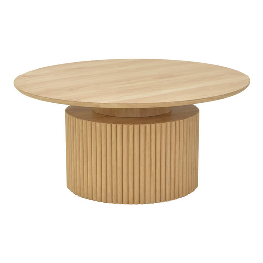 Τραπέζι σαλονιού Opols pakoworld mdf σε φυσική απόχρωση Φ90x42εκ