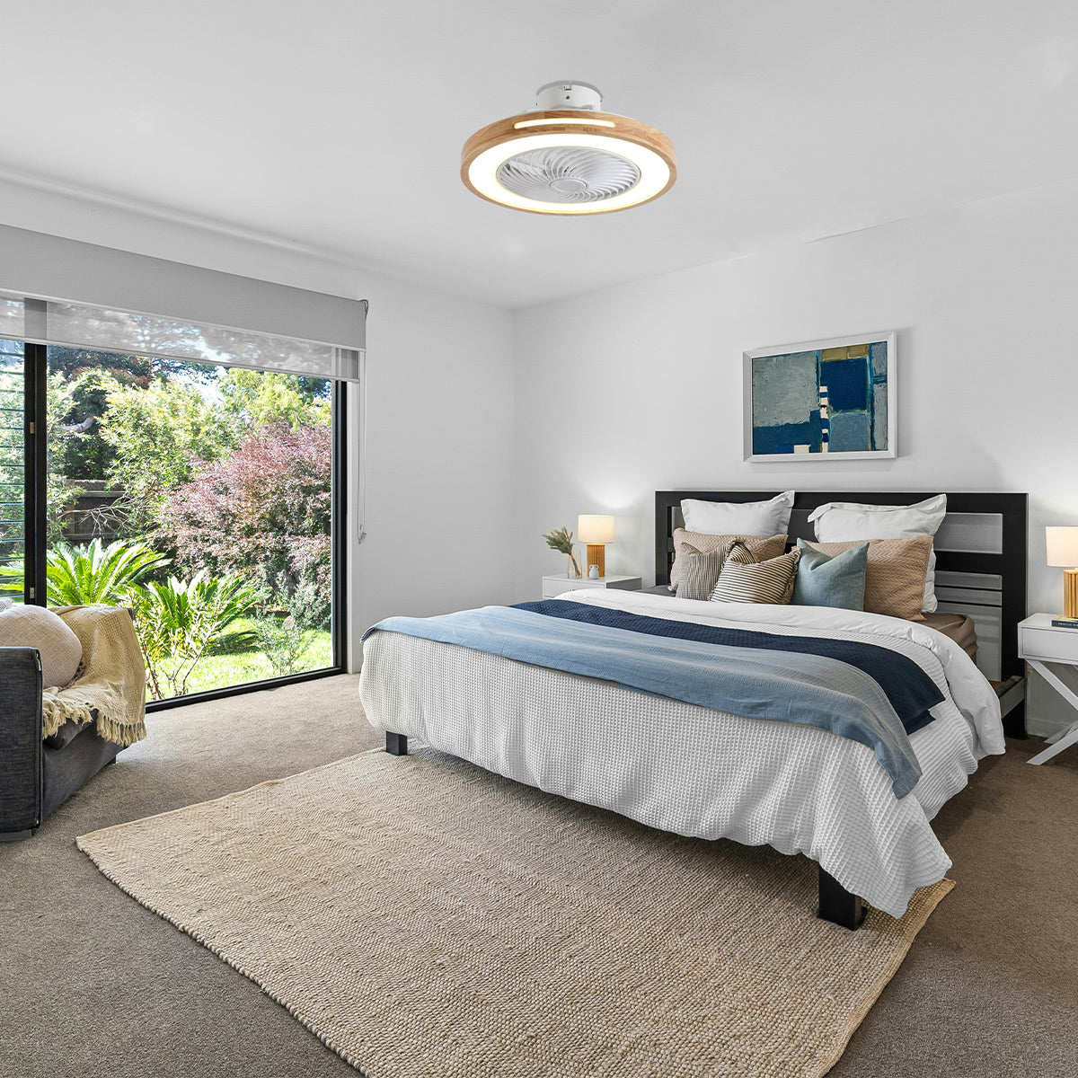 it-Lighting Zephyr Ανεμιστήρας Οροφής LED με App Control &amp; 3CCT | Wood &amp; Λευκό (101000940)