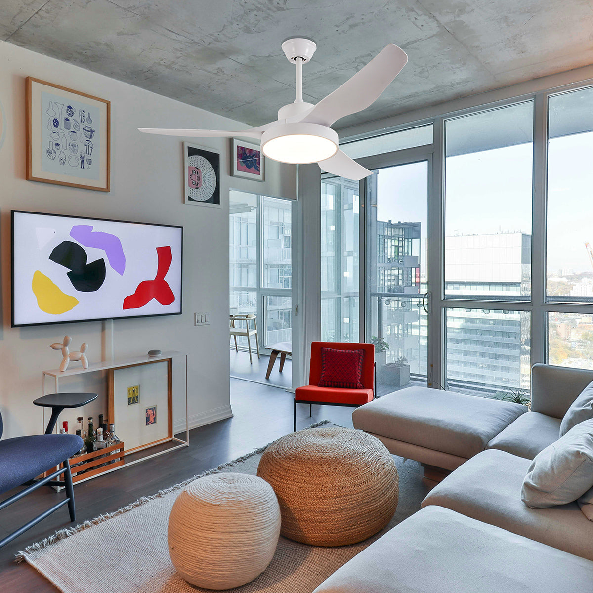 it-Lighting Nitinat Ανεμιστήρας Οροφής με LED 25W, DC Μοτέρ &amp; Smart App - Total White (102000290