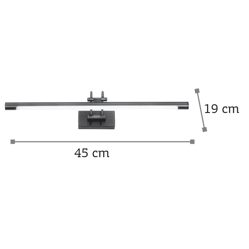 InLight Επιτοίχιο φωτιστικό LED 8W 3000K από μαύρο μέταλλο και ακρυλικό D:45cm (1044-Β-Μαύρο)