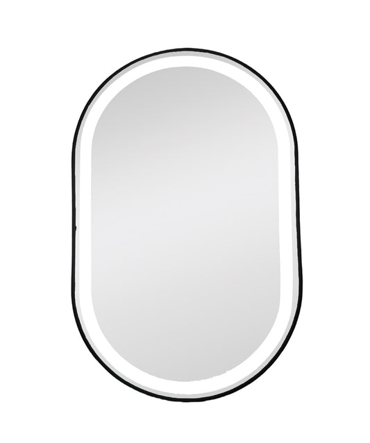 MIC-10 ΚΑΘΡΕΠΤΗΣ ΜΑΥΡΟΣ ΟΒΑΛ LED ΦΩΤΙΣΜΟΣ TOUCH