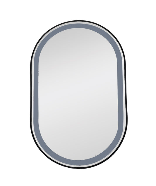 MIC-10 ΚΑΘΡΕΠΤΗΣ ΜΑΥΡΟΣ ΟΒΑΛ LED ΦΩΤΙΣΜΟΣ TOUCH