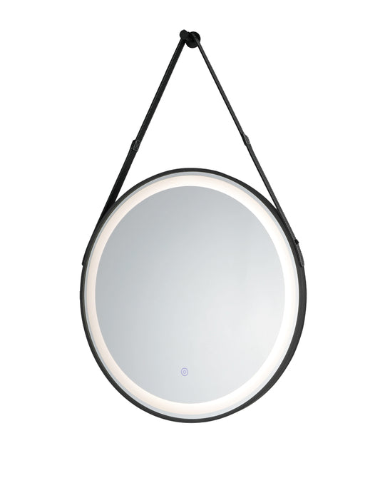 MIC-02 ΚΑΘΡΕΠΤΗΣ BK ΣΤΡΟΓΓΥΛΟΣ ΔΕΡΜΑΤΙΝΟ ΛΟΥΡΙ LED ΦΩΤΙΣΜΟΣ TOUCH