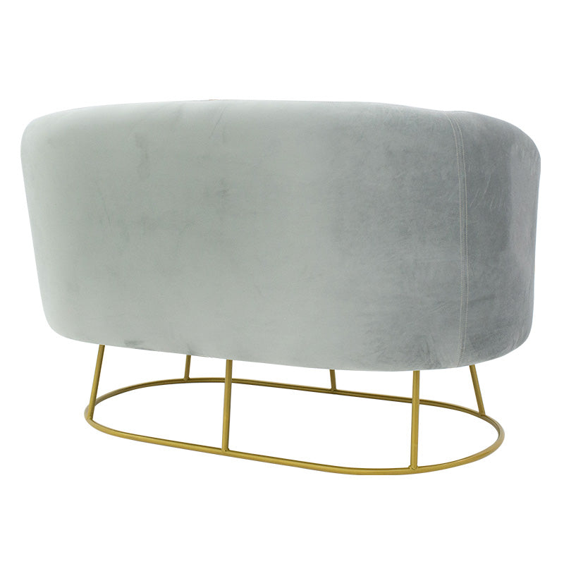 Καναπές 2θέσιος Rony pakoworld βελούδο γκρι-χρυσό 132x82x83εκ