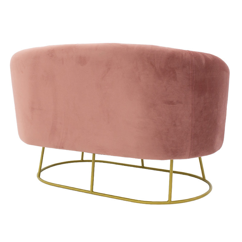 Καναπές 2θέσιος Rony pakoworld βελούδο σάπιο μήλο-χρυσό 132x82x83εκ