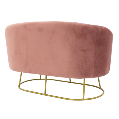 Καναπές 2θέσιος Rony pakoworld βελούδο σάπιο μήλο-χρυσό 132x82x83εκ