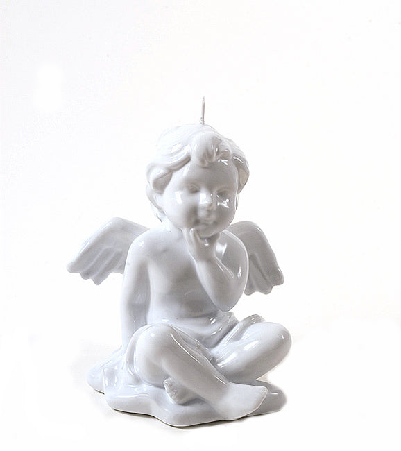 Κερί Αγγελάκι Γυαλίστερό Λευκό 15cm