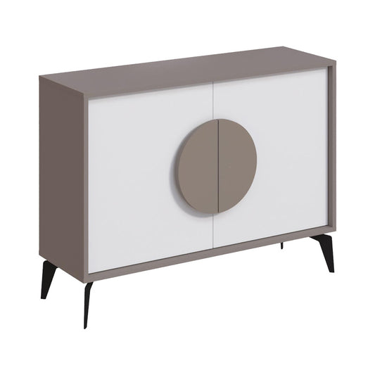 Μπουφές Gora pakoworld σε μόκα - λευκή απόχρωση 110x35.6x82εκ