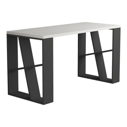 Γραφείο Honey pakoworld σε λευκή-ανθρακί απόχρωση 137x60x75εκ