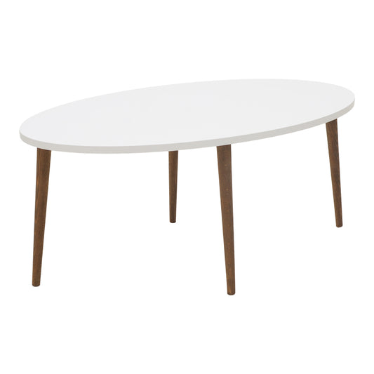 Τραπέζι σαλονιού Barton pakoworld λευκό-καφέ 90x45x40εκ