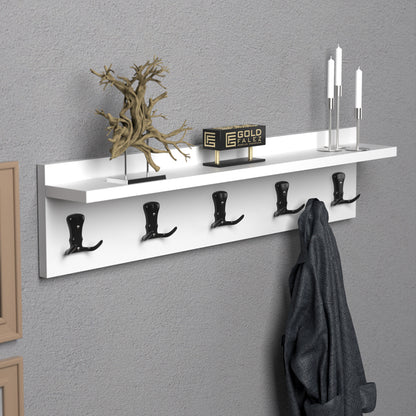 Κρεμάστρα Mec pakoworld μελαμίνη σε λευκή απόχρωση 80x9.5x18εκ