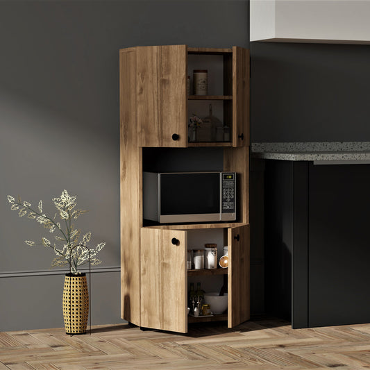 Στήλη Guzel pakoworld σε καρυδί απόχρωση 60x31.4x140εκ