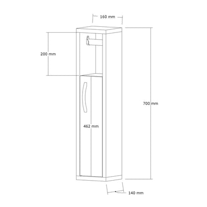 Ντουλάπι-στήλη Μaretto pakoworld σε sonoma απόχρωση 16x14x70εκ