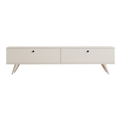 Έπιπλο τηλεόρασης Jate pakoworld σε λευκή απόχρωση 160x25x40εκ