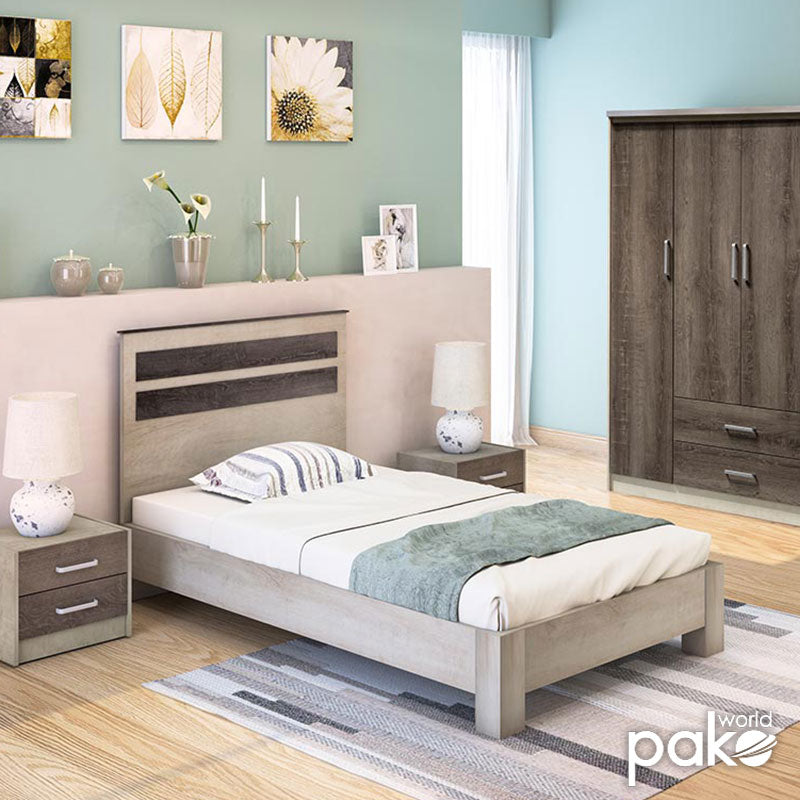Κρεβάτι OLYMPUS pakoworld σε χρώμα castillo-toro 100x200εκ