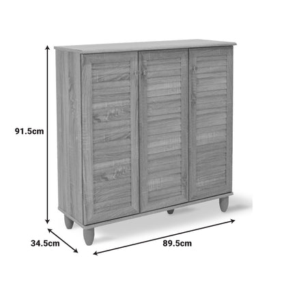 Παπουτσοθήκη-ντουλάπι SANTO pakoworld 16 ζεύγων χρώμα wenge 89,5x34,5x91,5εκ