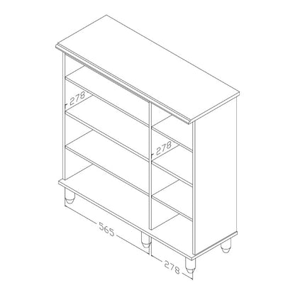 Παπουτσοθήκη-ντουλάπι SANTO pakoworld 16 ζεύγων χρώμα καρυδί 89,5x34,5x91,5εκ
