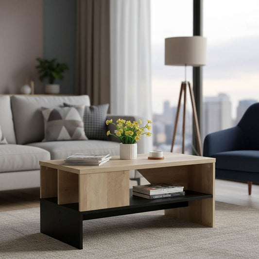 Τραπέζι σαλονιού Naya pakoworld sonoma-ανθρακί 93x46x43εκ