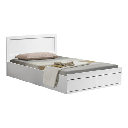 Κρεβάτι Olympus pakoworld με συρτάρι σε λευκή απόχρωση 100x200εκ