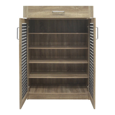 Παπουτσοθήκη-ντουλάπι Sante pakoworld 20 ζεύγων σε sonoma-ανθρακί απόχρωση 80x37x123εκ