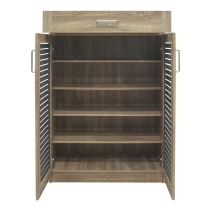 Παπουτσοθήκη-ντουλάπι Sante pakoworld 20 ζεύγων σε sonoma-ανθρακί απόχρωση 80x37x123εκ